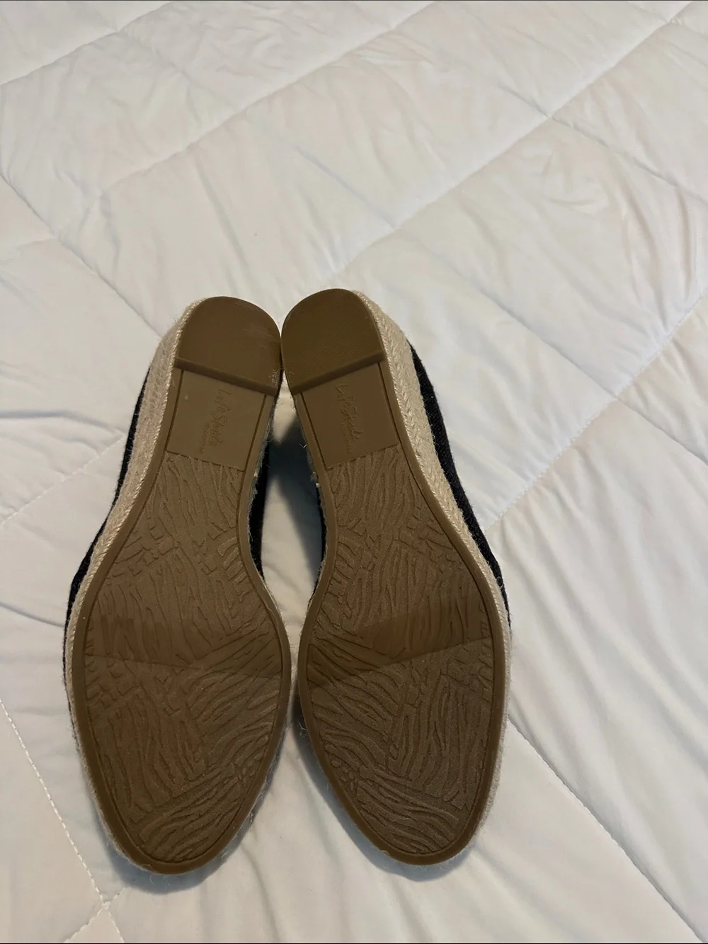 Life Stride Black Textured Slip-On Flats